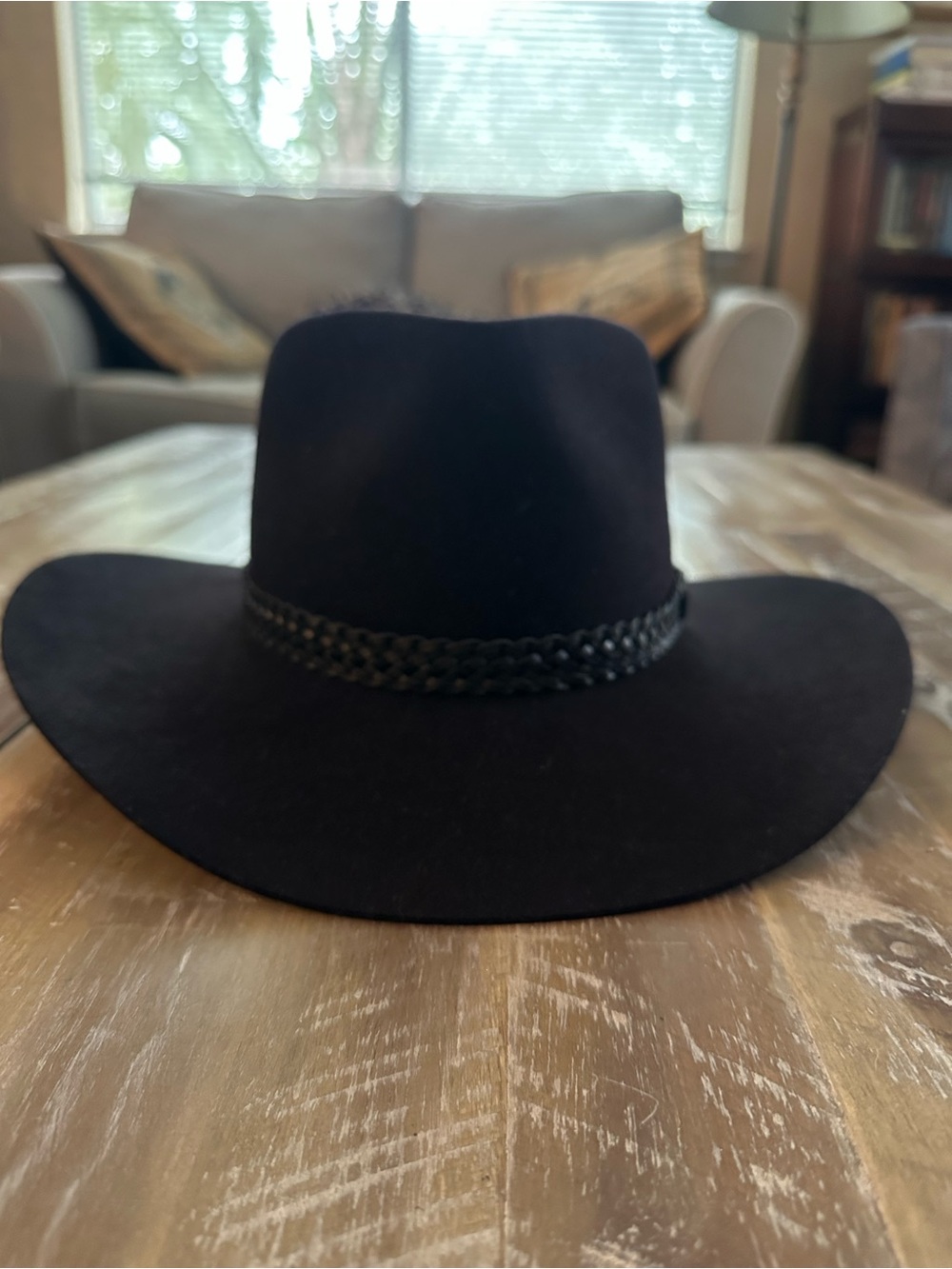 Akubra Black Felt Western Hat with Braided Band